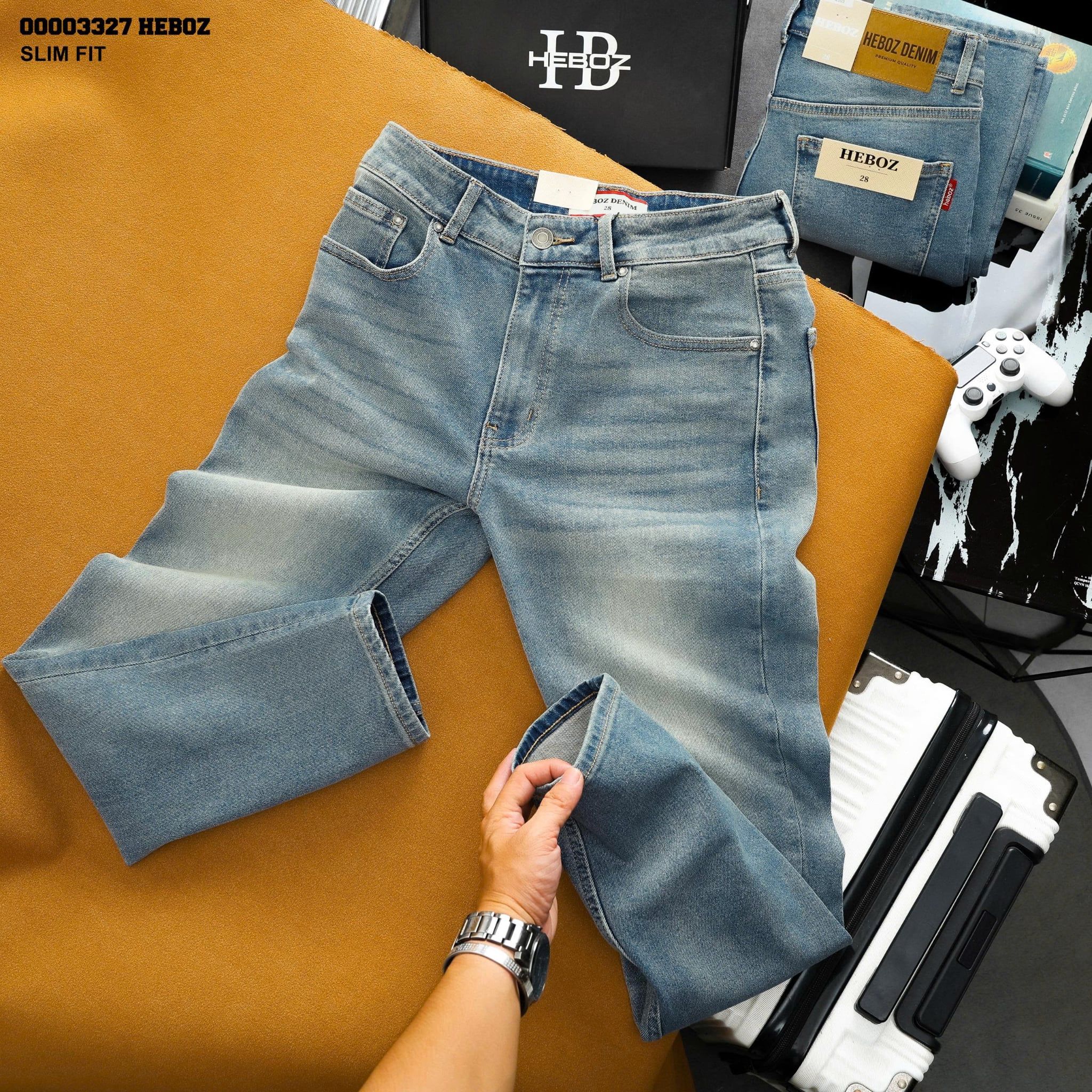  Quần jean Heboz slim trơn D203 - 00003327 