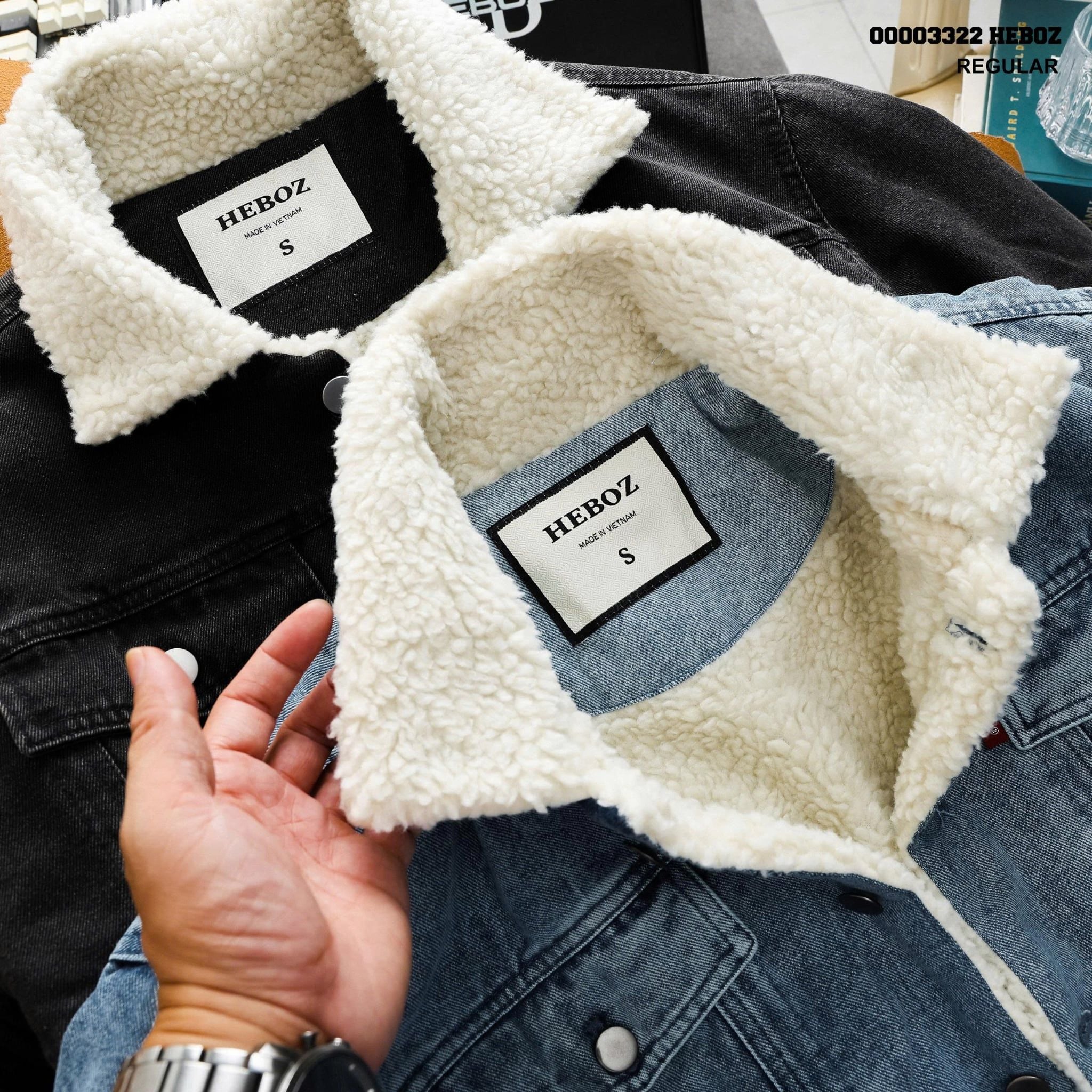  Áo khoác Heboz sherpa denim 2M - 00003322 