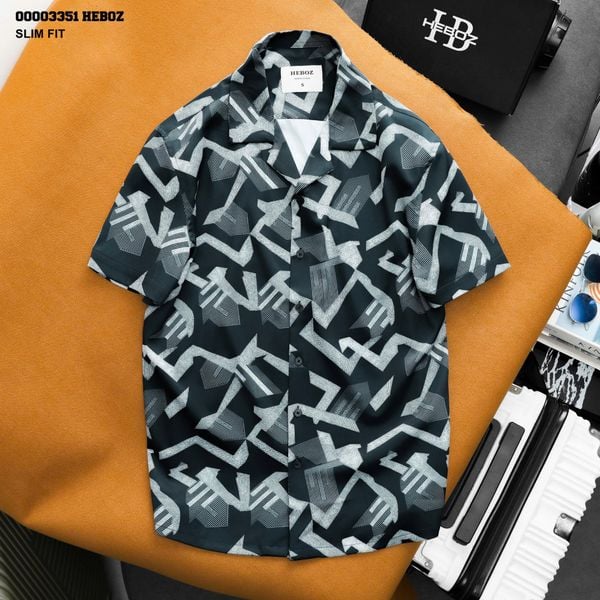  Áo Sơ Mi tay ngắn Linear Abstract Heboz - 00003351 