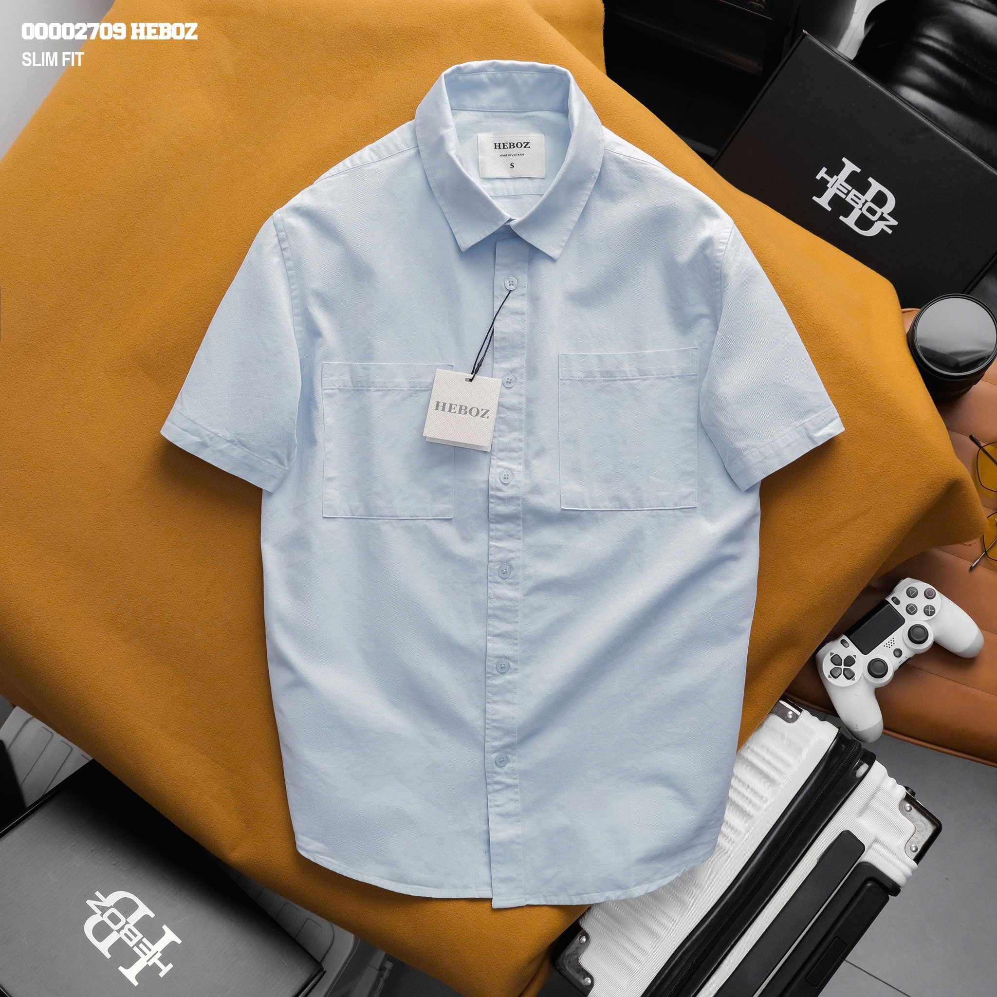  Áo sơ mi nam Heboz kaki NT 3M - 00002709 