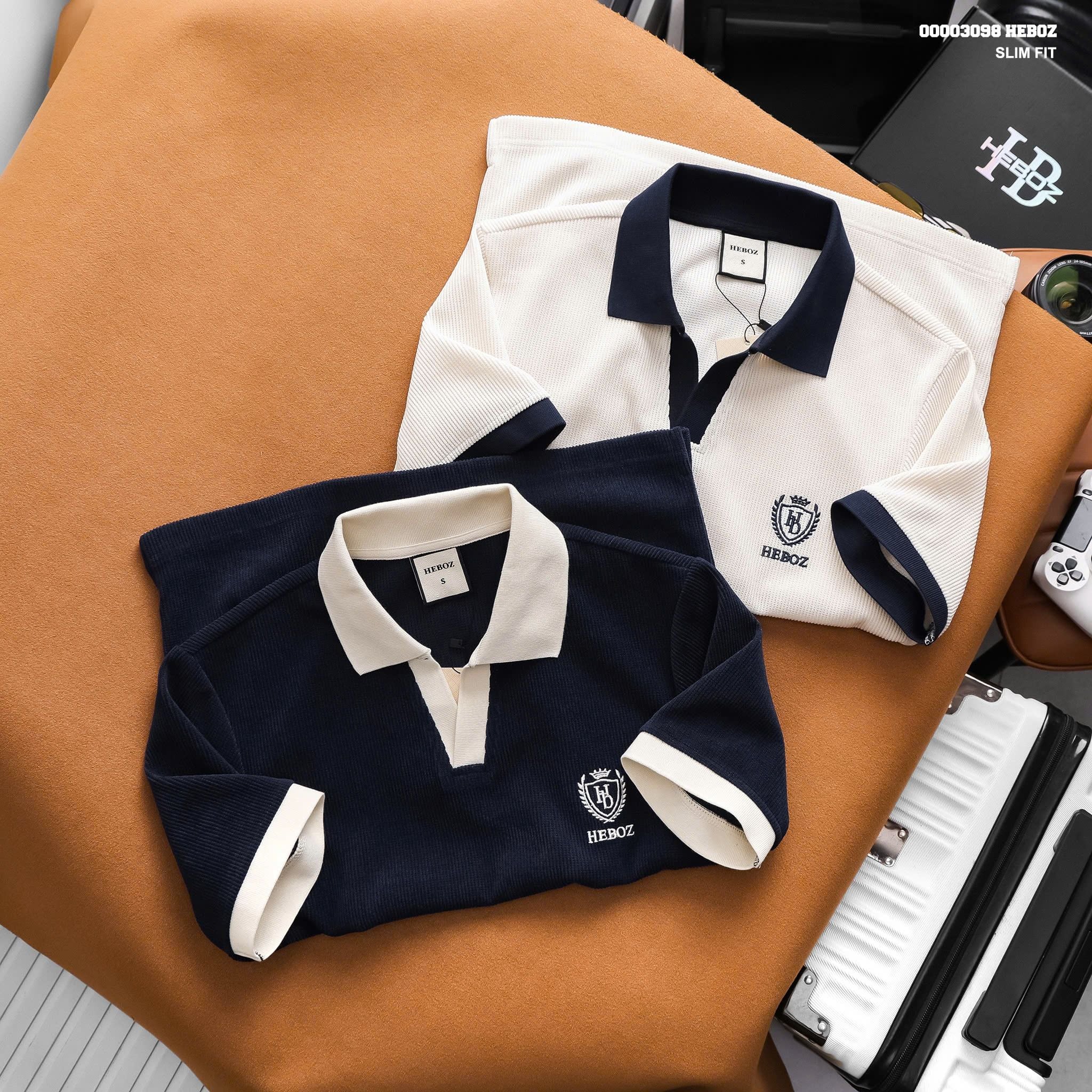  Áo polo nam HEBOZ Royal Crest 2M - 00003098 