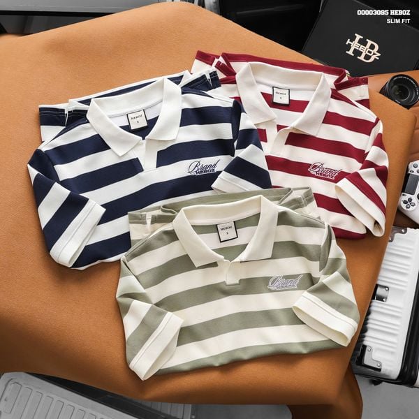  Áo polo nam HEBOZ Signature Stripe 3M - 00003095 