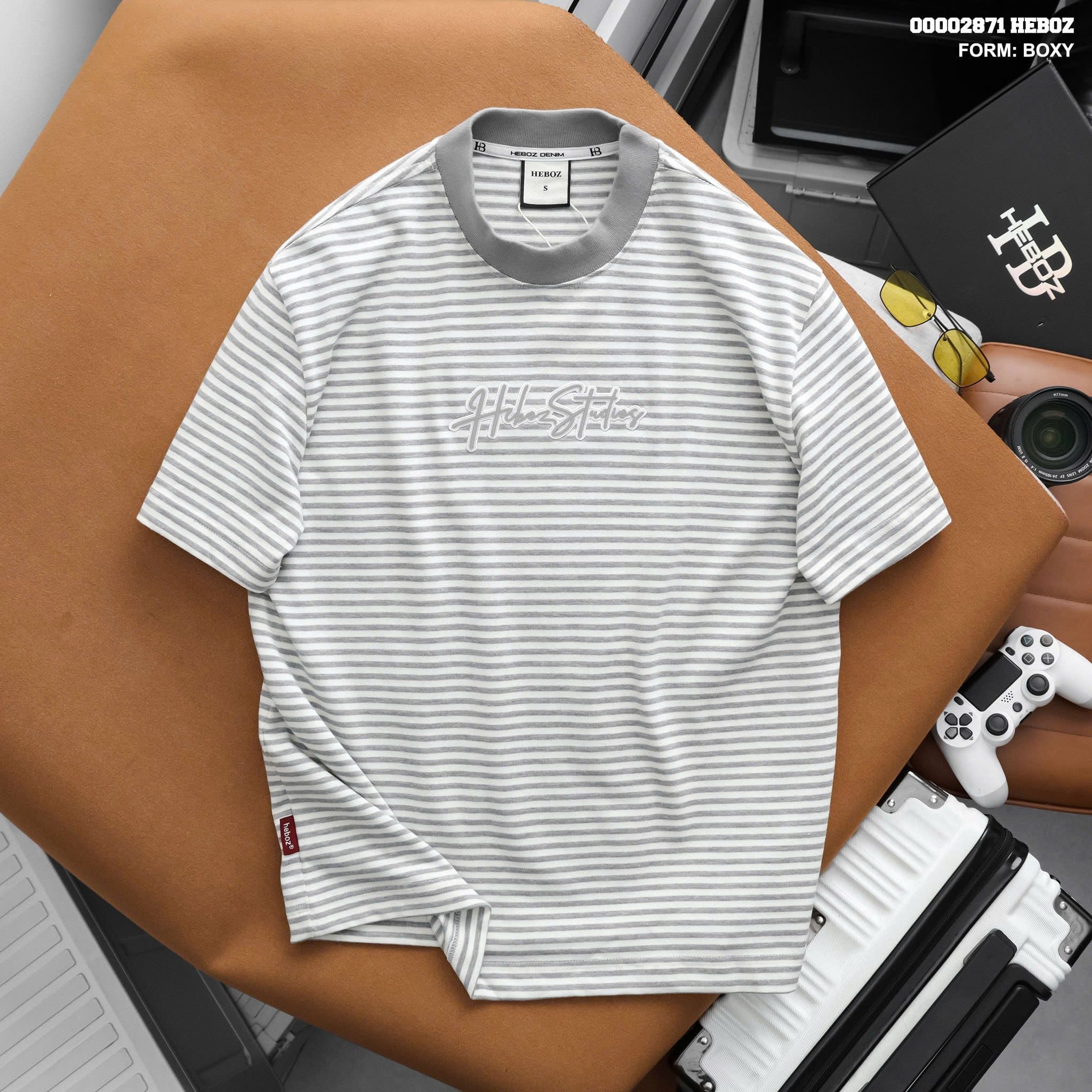  Áo thun nam HEBOZ stripe studios boxy 3M - 00002871 