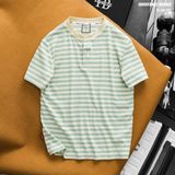  Áo thun Heboz henley striped 4M - 00003310 