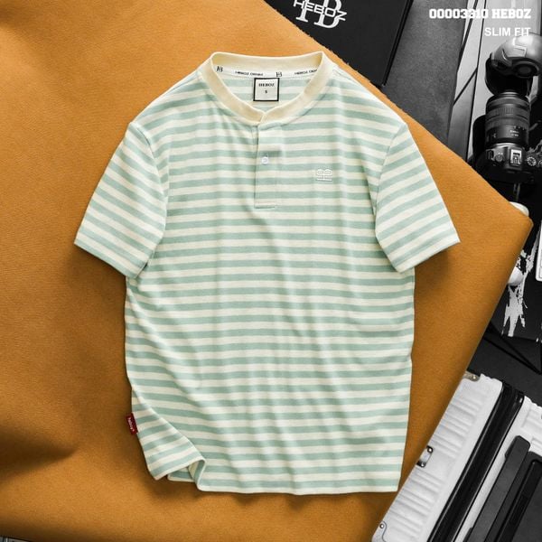  Áo thun Heboz henley striped 4M - 00003310 
