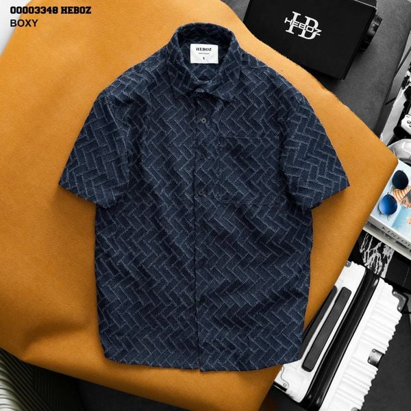  Áo sơ mi Heboz jacquard ngắn tay 4 - 00003348 