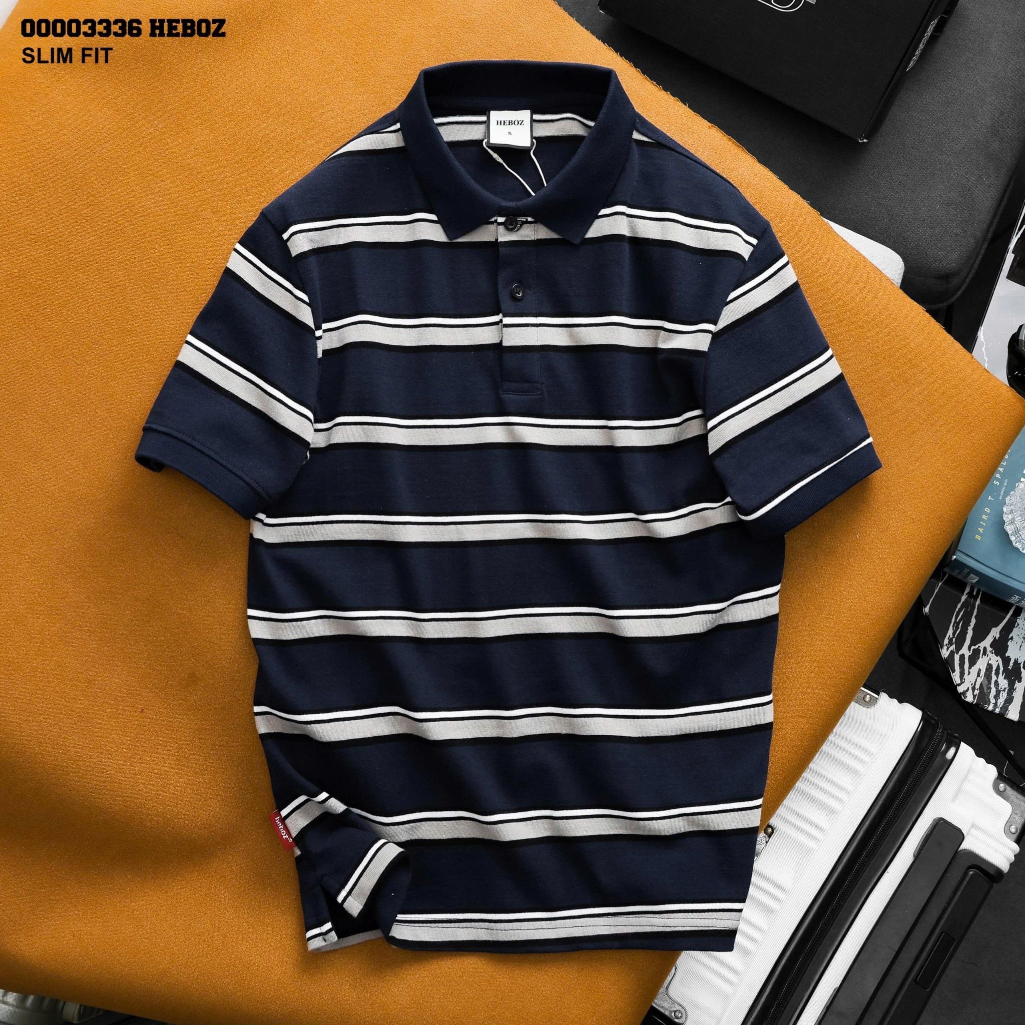  Áo polo Heboz retro striped 3M - 00003336 