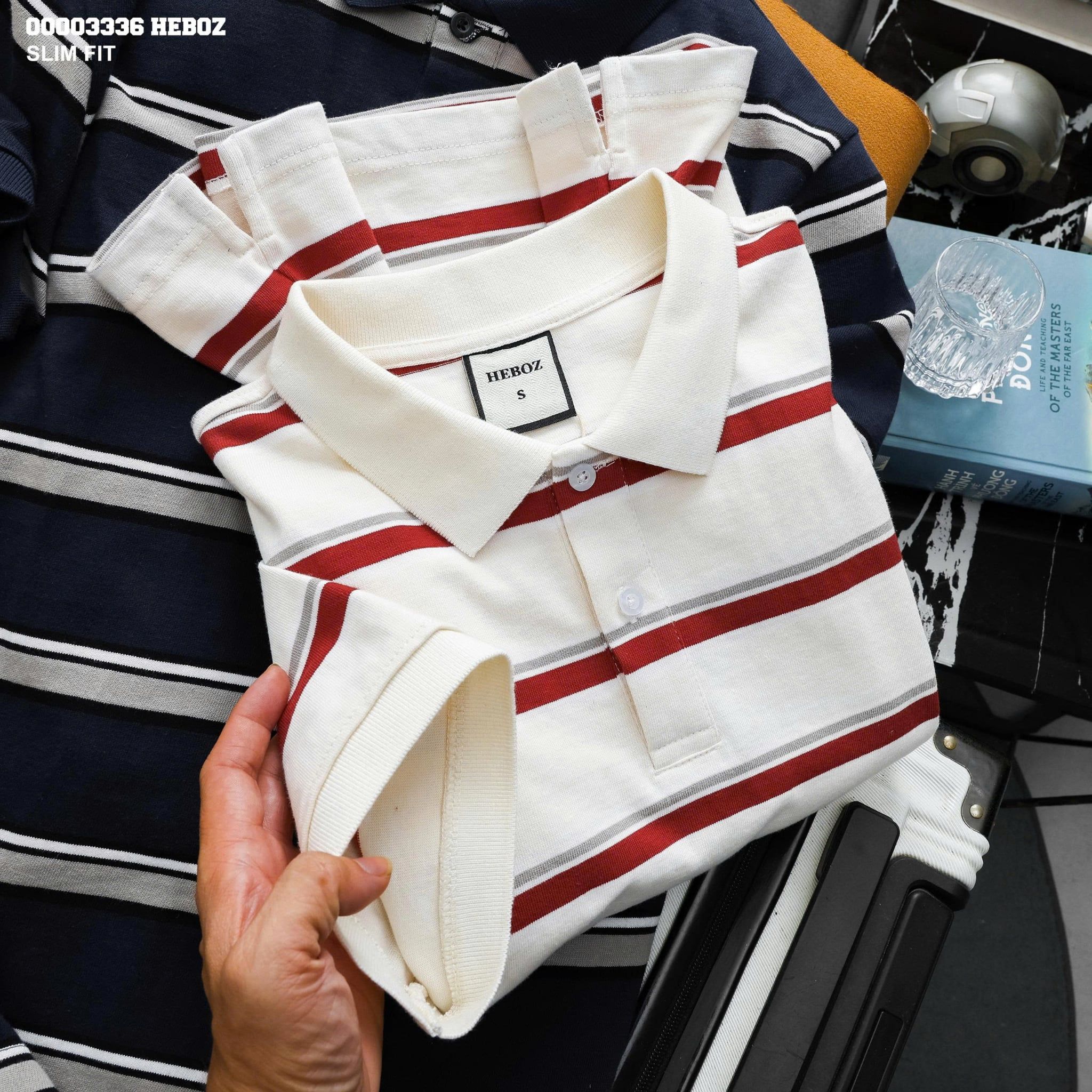  Áo polo Heboz retro striped 3M - 00003336 