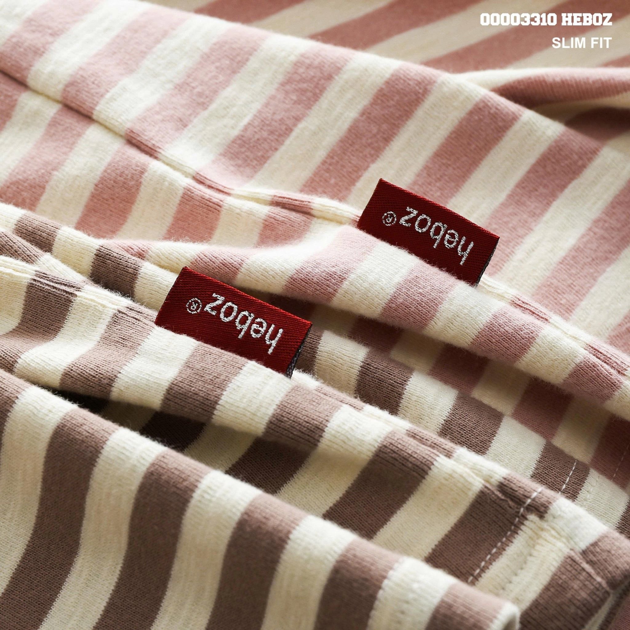  Áo thun Heboz henley striped 4M - 00003310 