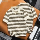  Áo polo Heboz collar V striped 2M - 00003298 