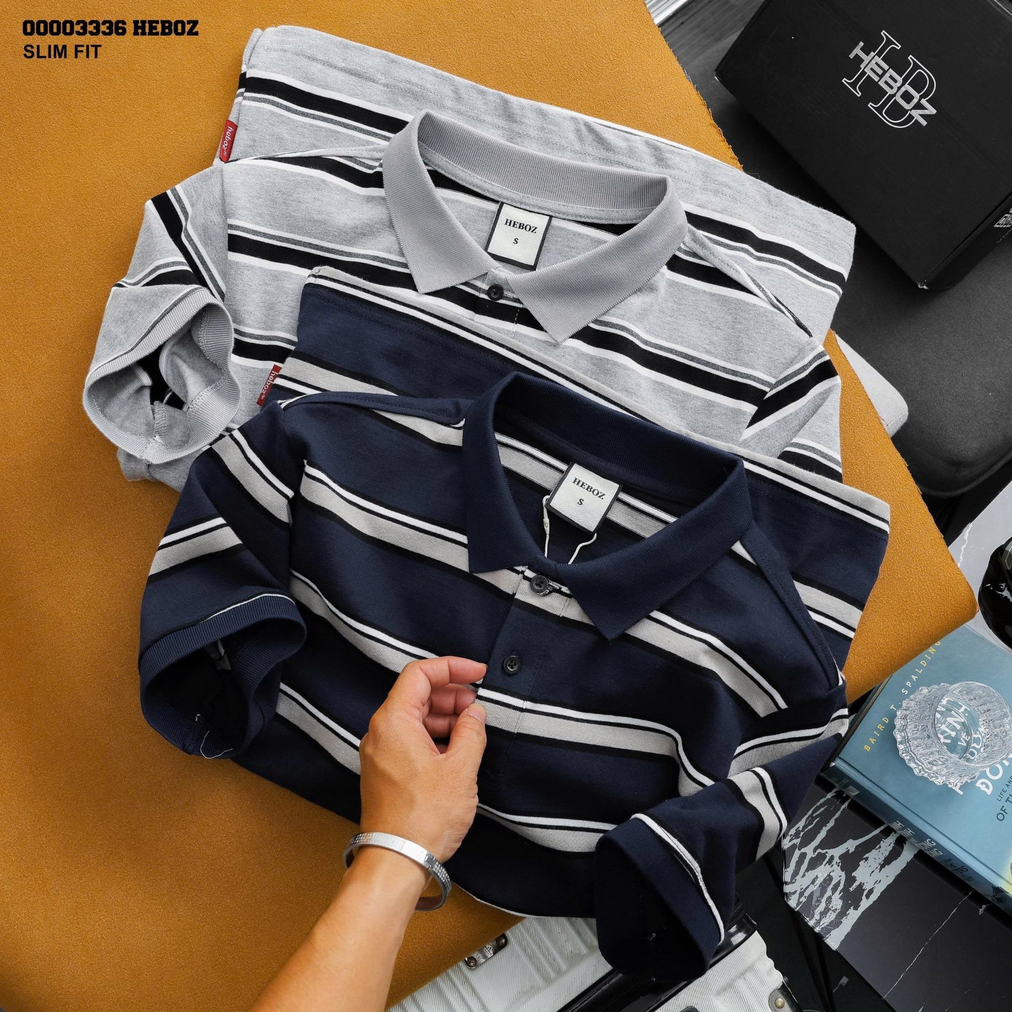  Áo polo Heboz retro striped 3M - 00003336 