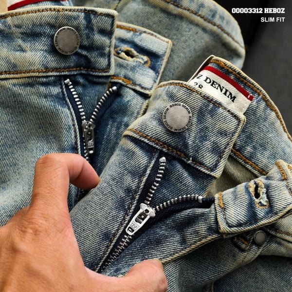  Quần jean Heboz dáng slim trơn D39 - 00003312 