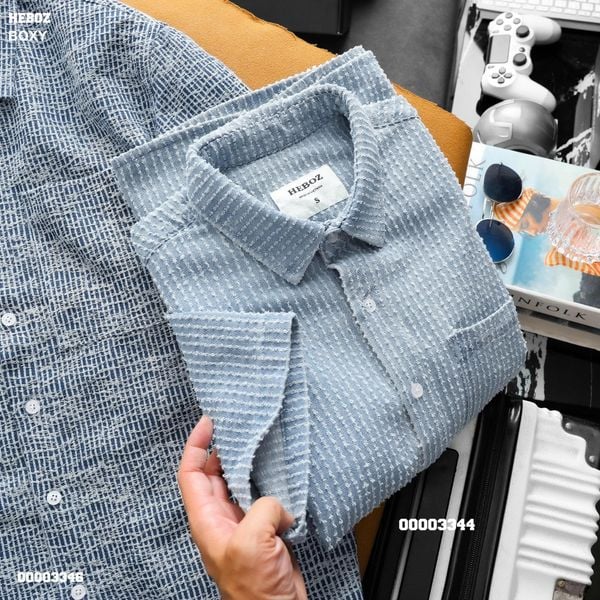  Áo sơ mi Heboz jacquard ngắn tay 1 - 00003344 