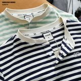  Áo thun Heboz henley striped 4M - 00003310 