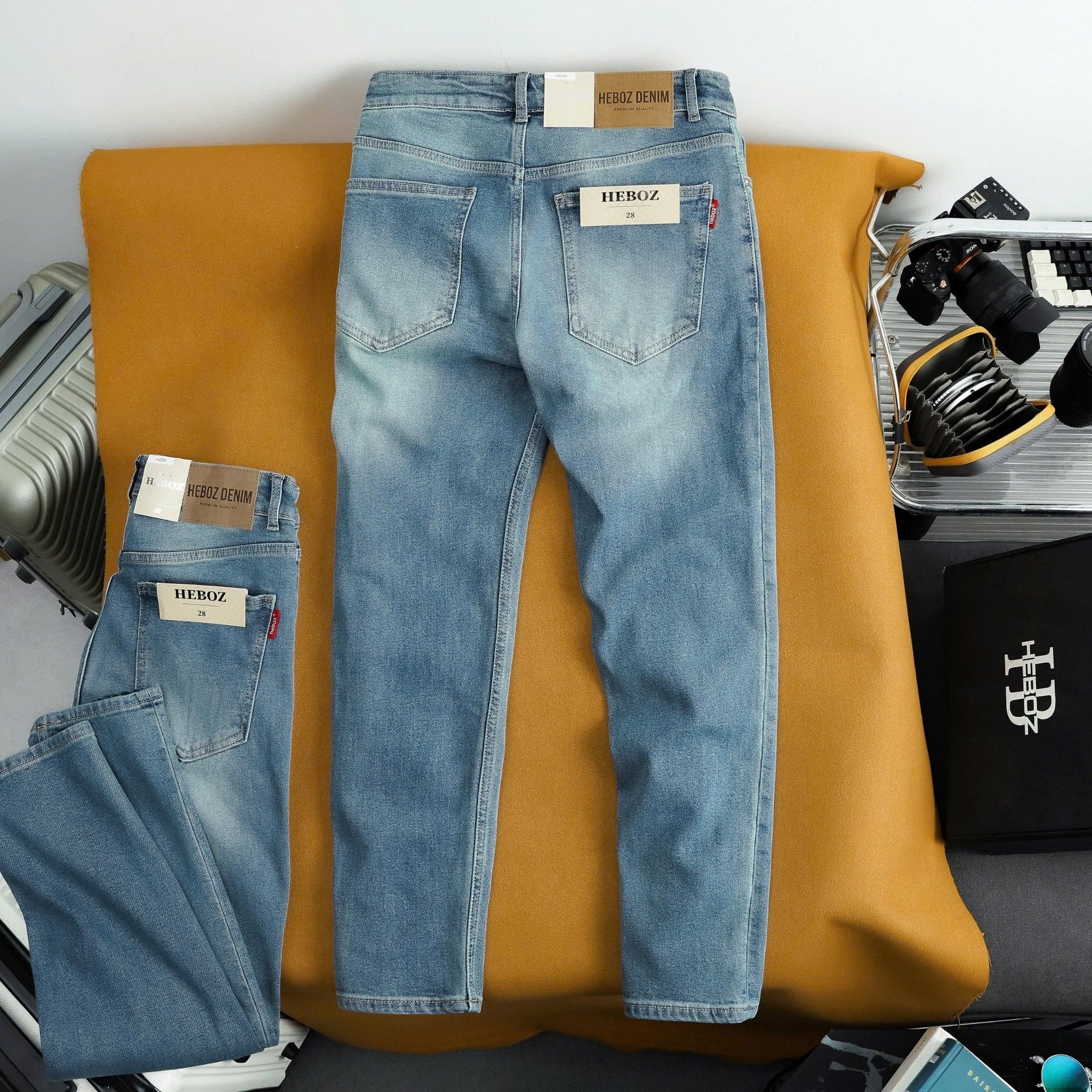  Quần jean Heboz slim trơn D204 - 00003328 