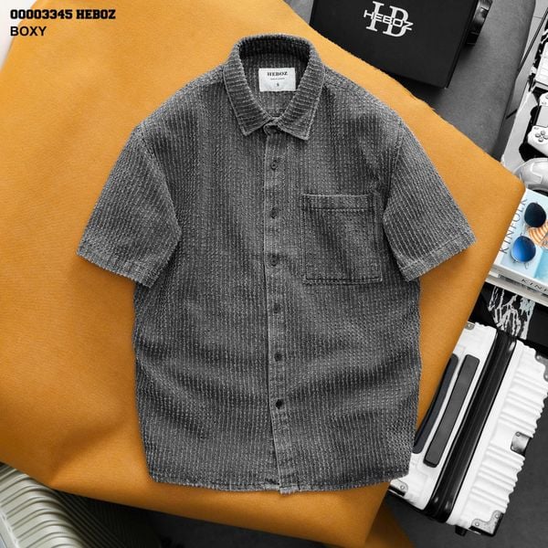  Áo sơ mi Heboz jacquard ngắn tay 5 - 00003345 