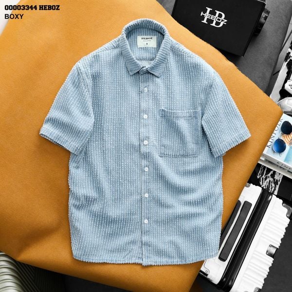  Áo sơ mi Heboz jacquard ngắn tay 1 - 00003344 