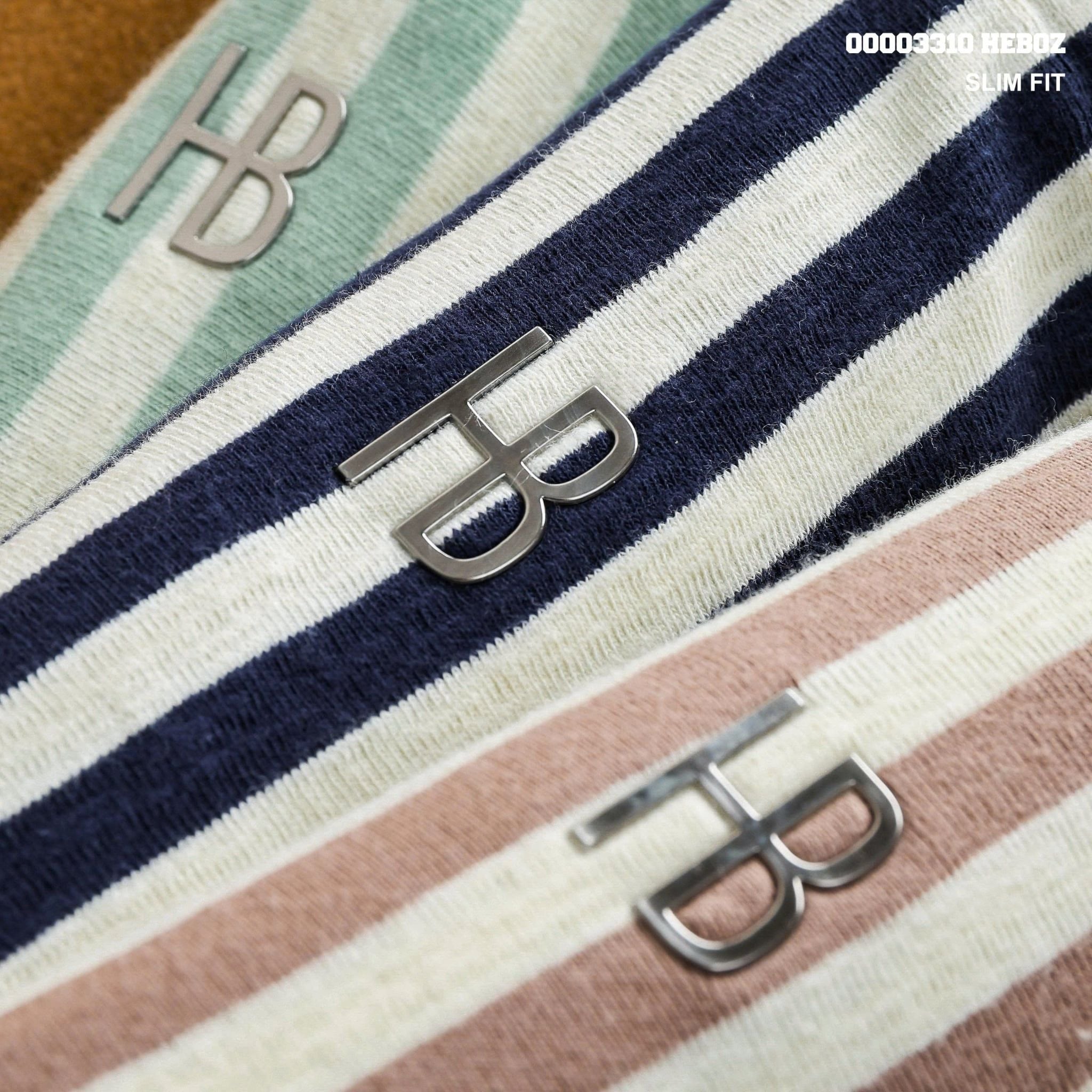  Áo thun Heboz henley striped 4M - 00003310 