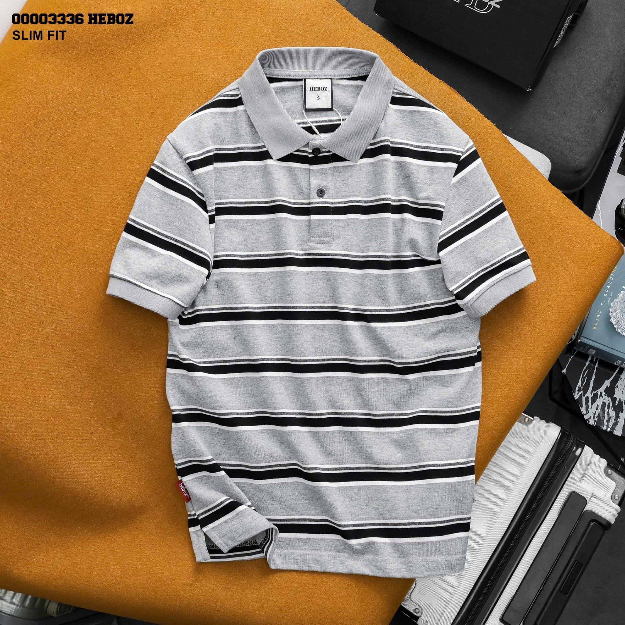  Áo polo Heboz retro striped 3M - 00003336 