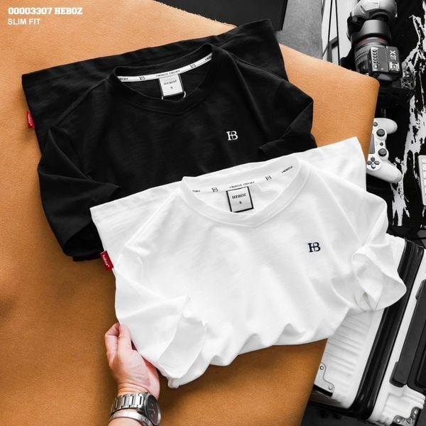  Áo thun Heboz cổ tim slim fit 2M - 00003307 