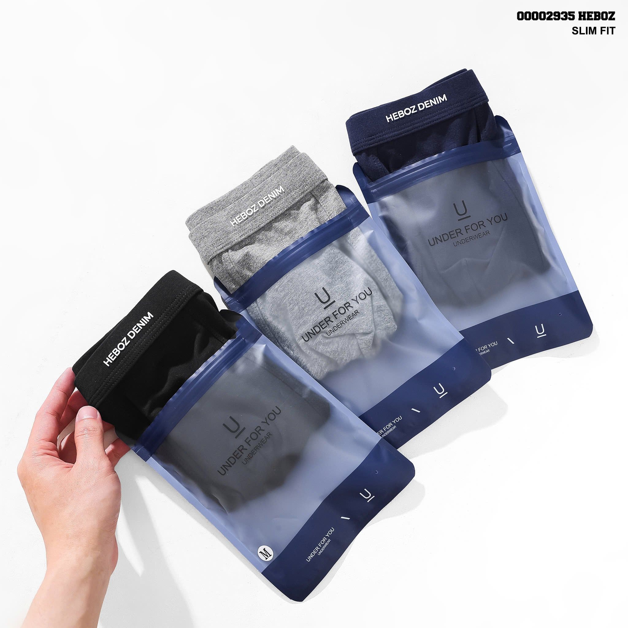  Quần boxer nam Heboz cotton logo 3M - 00002935 