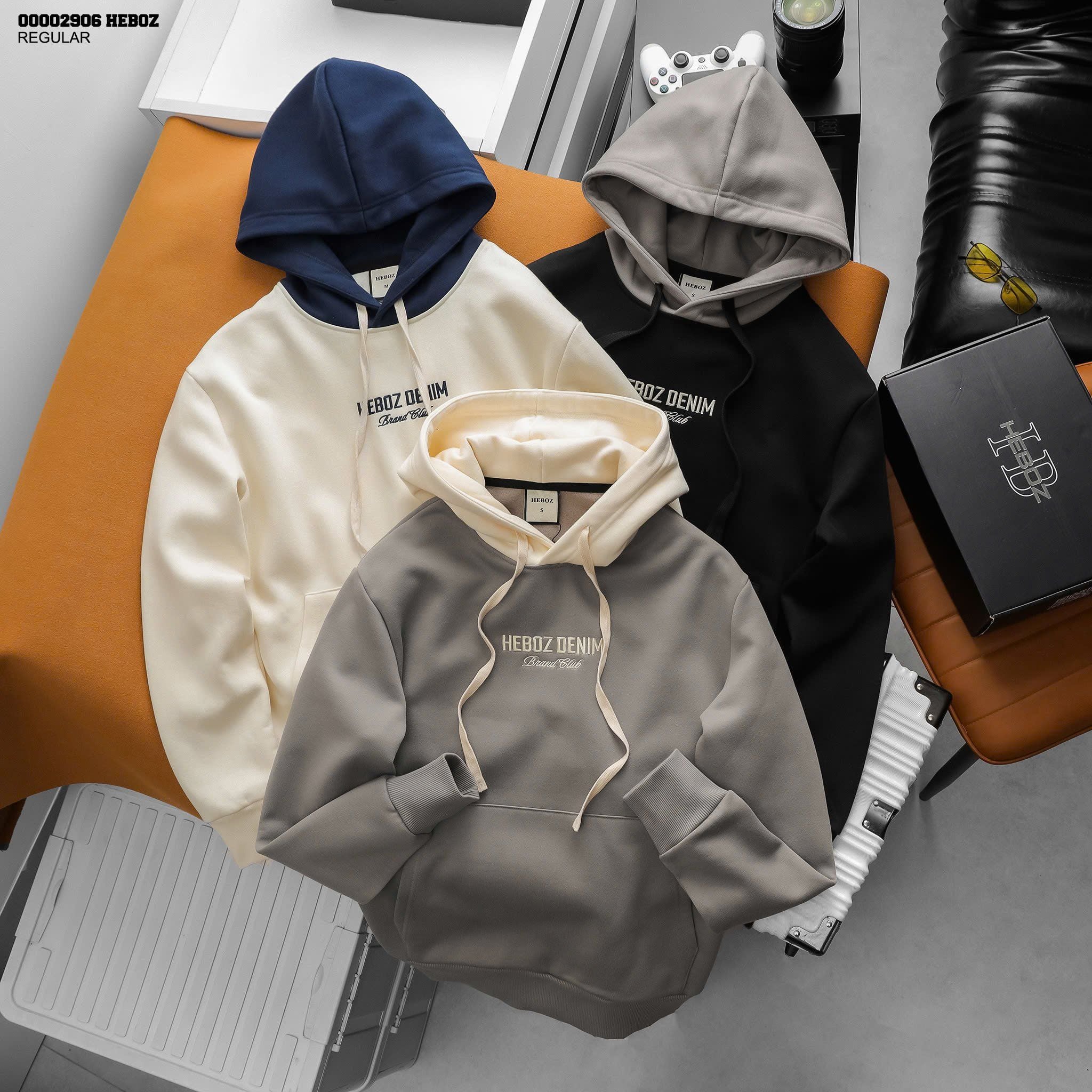  Áo hoodie nam Heboz nỉ bông nón màu 3M - 00002906 