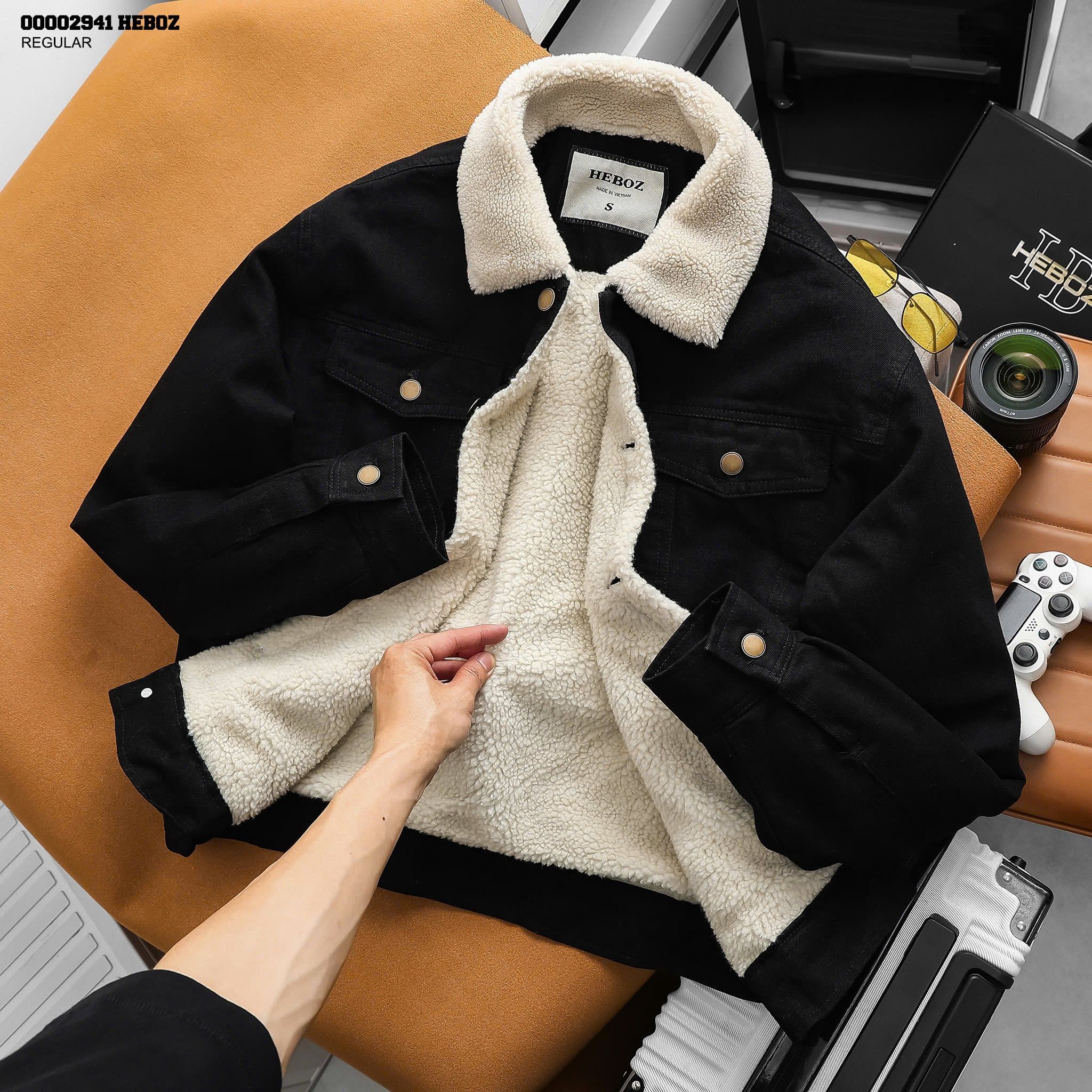  Áo khoác jean nam Heboz lót lông 2M - 00002941 