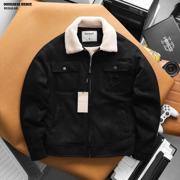  Áo khoác nam Heboz da lộn lót lông 2M - 00002832 