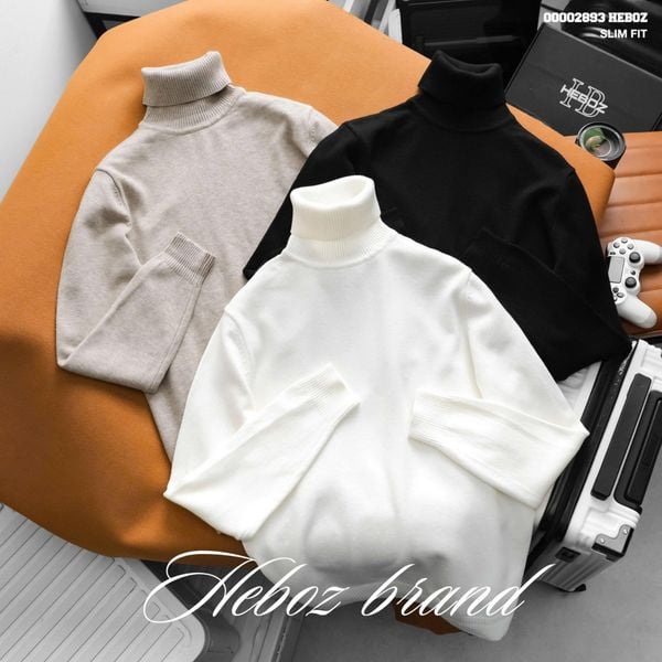  Áo len nam Heboz cổ lọ heritage 3M - 00002893 