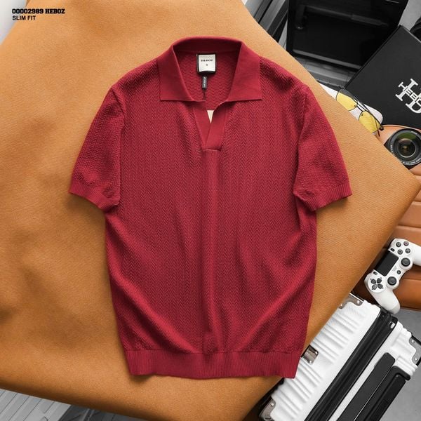  Áo Polo Dệt nam HEBOZ Herringbone Knit 3M - 00002989 