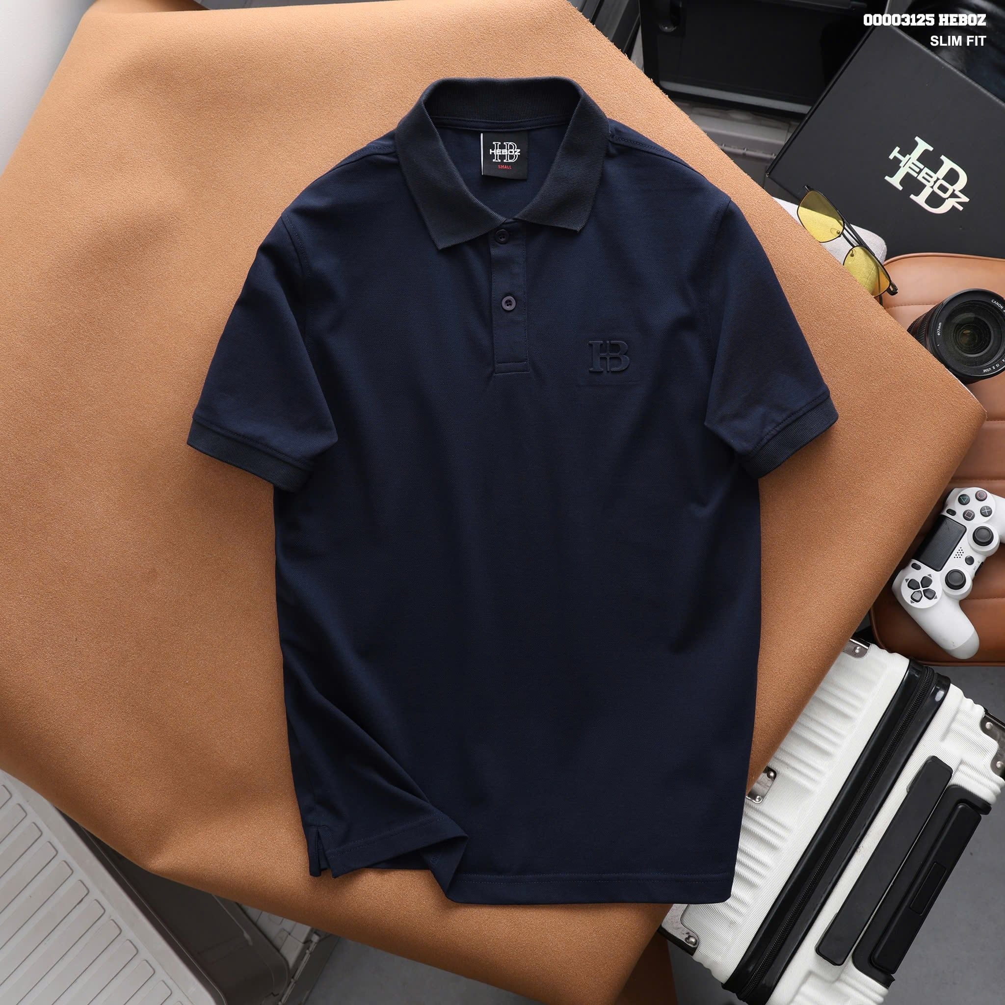  Áo polo nam HEBOZ basic logo slim 4M - 00003125 