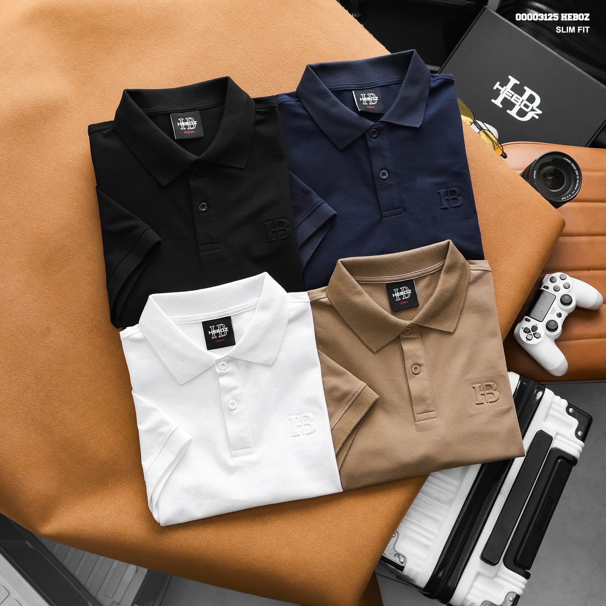  Áo polo nam HEBOZ basic logo slim 4M - 00003125 