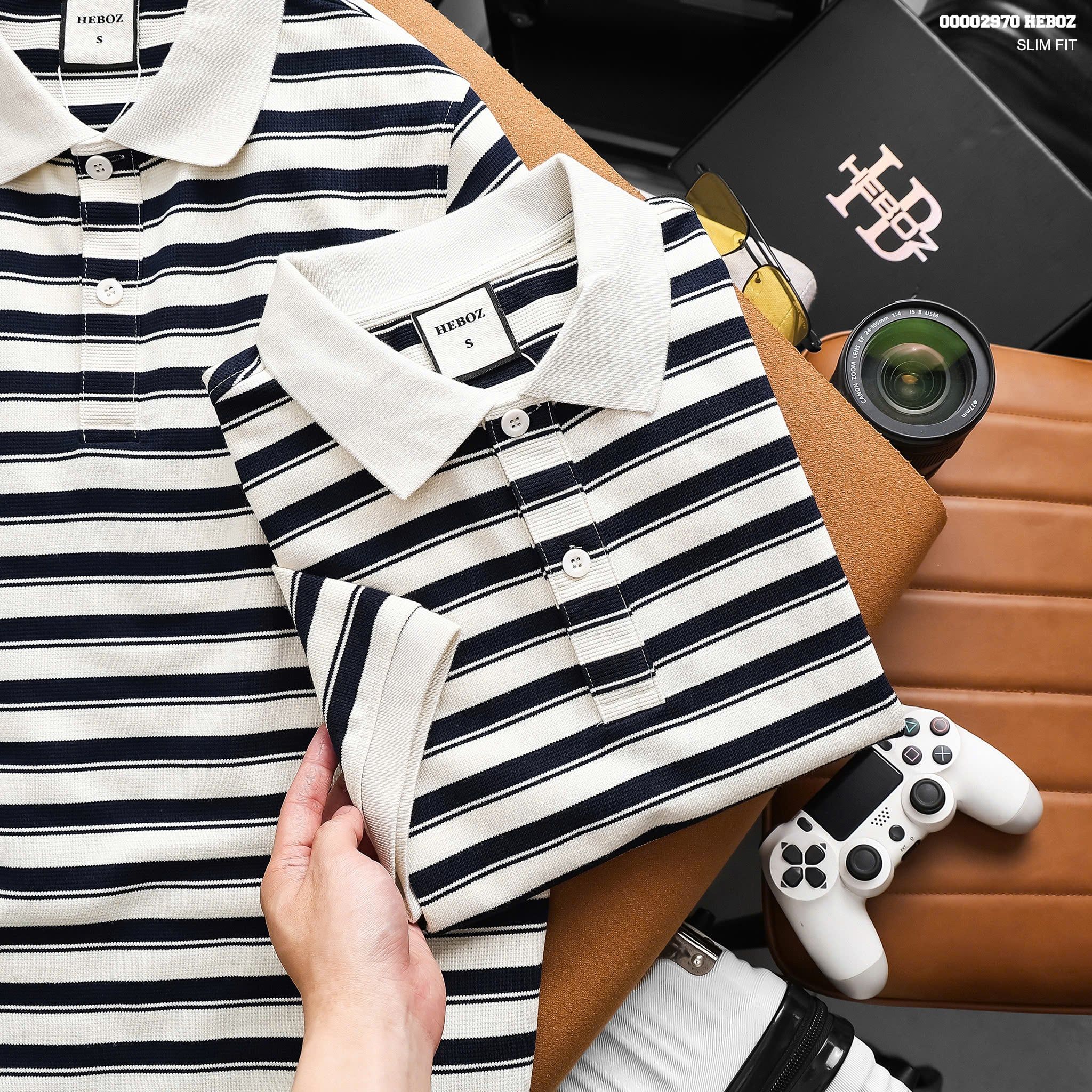  Áo polo nam Heboz classic striped 1M  - 00002970 