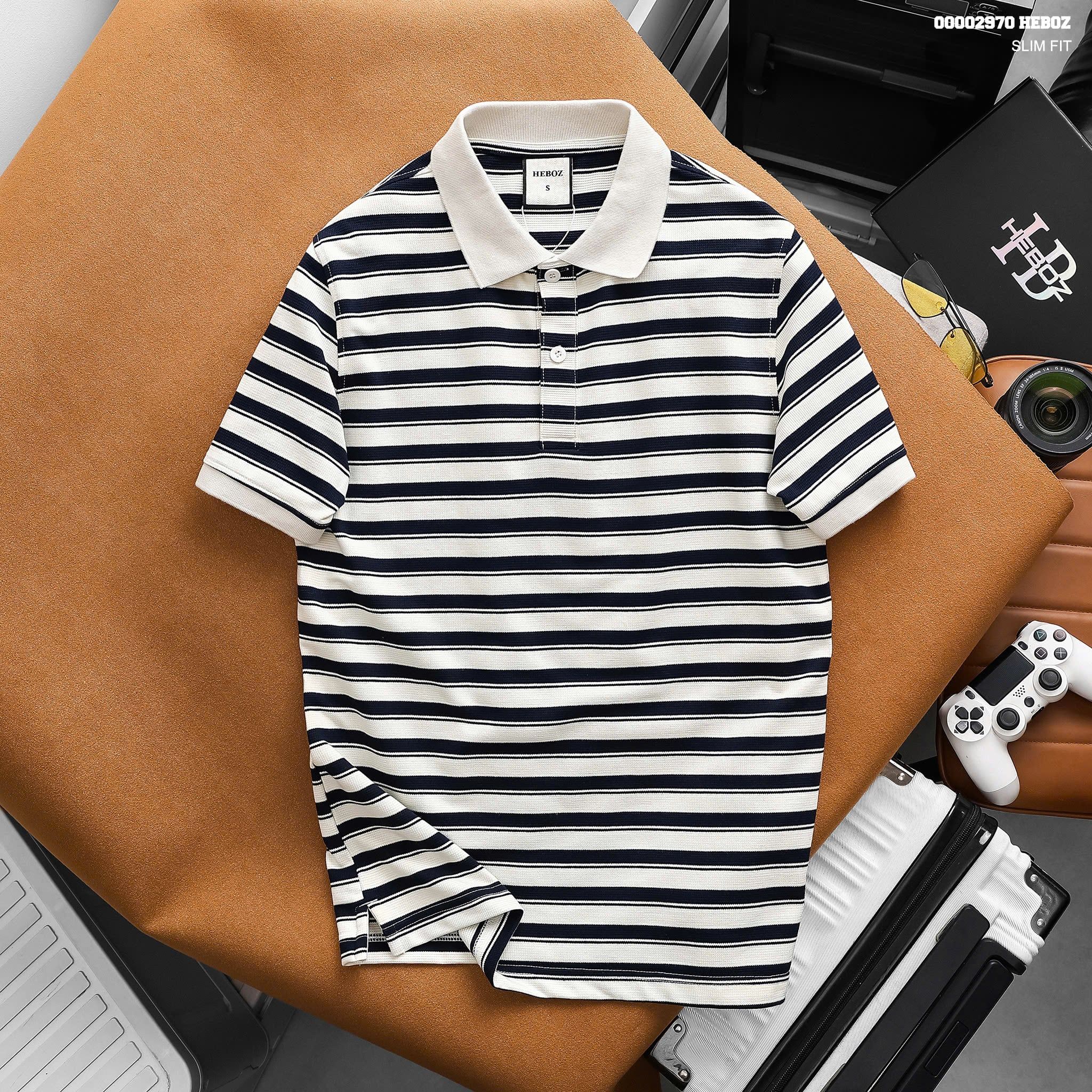  Áo polo nam Heboz classic striped 1M  - 00002970 