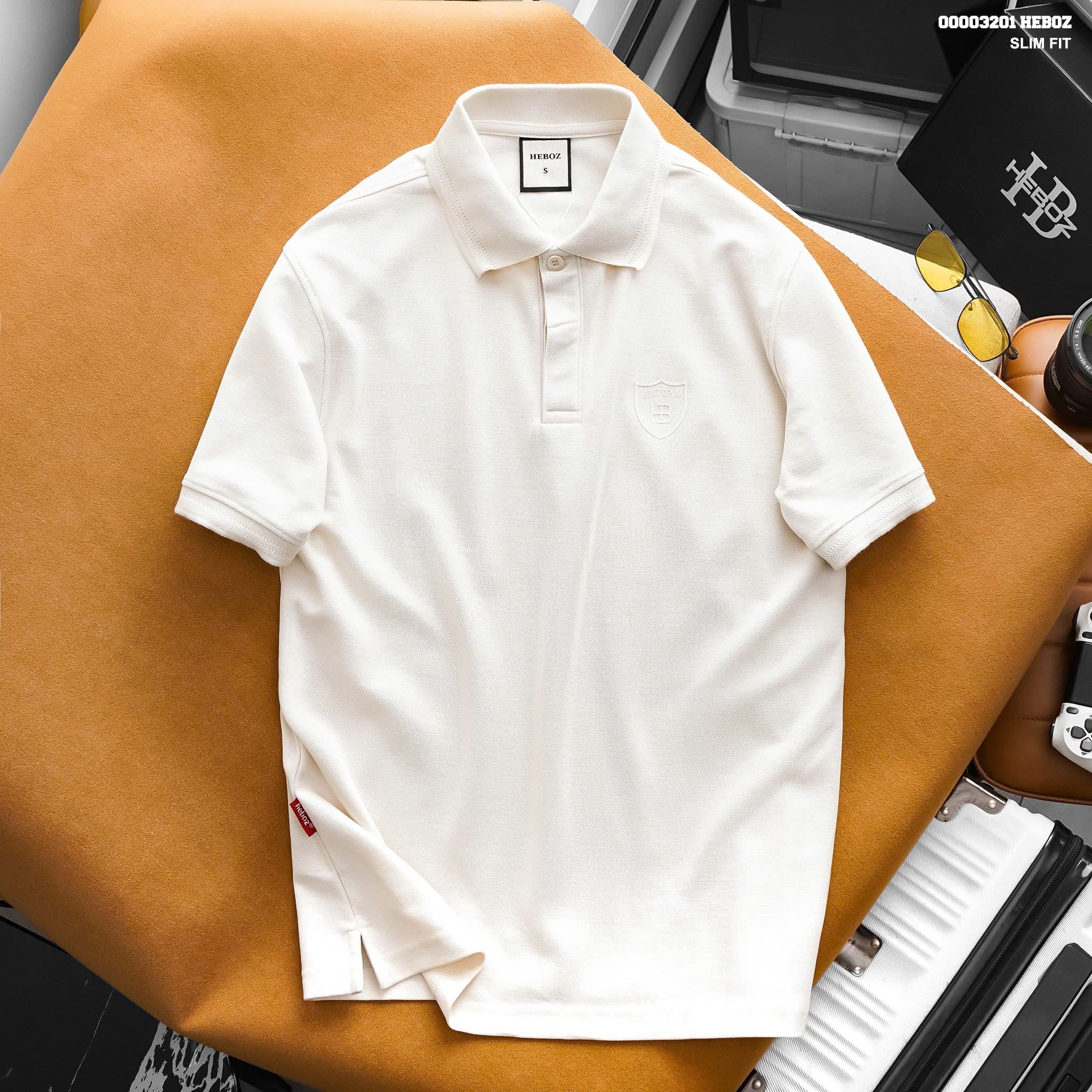  Áo polo HEBOZ giấu cúc logo 5M - 00003201 