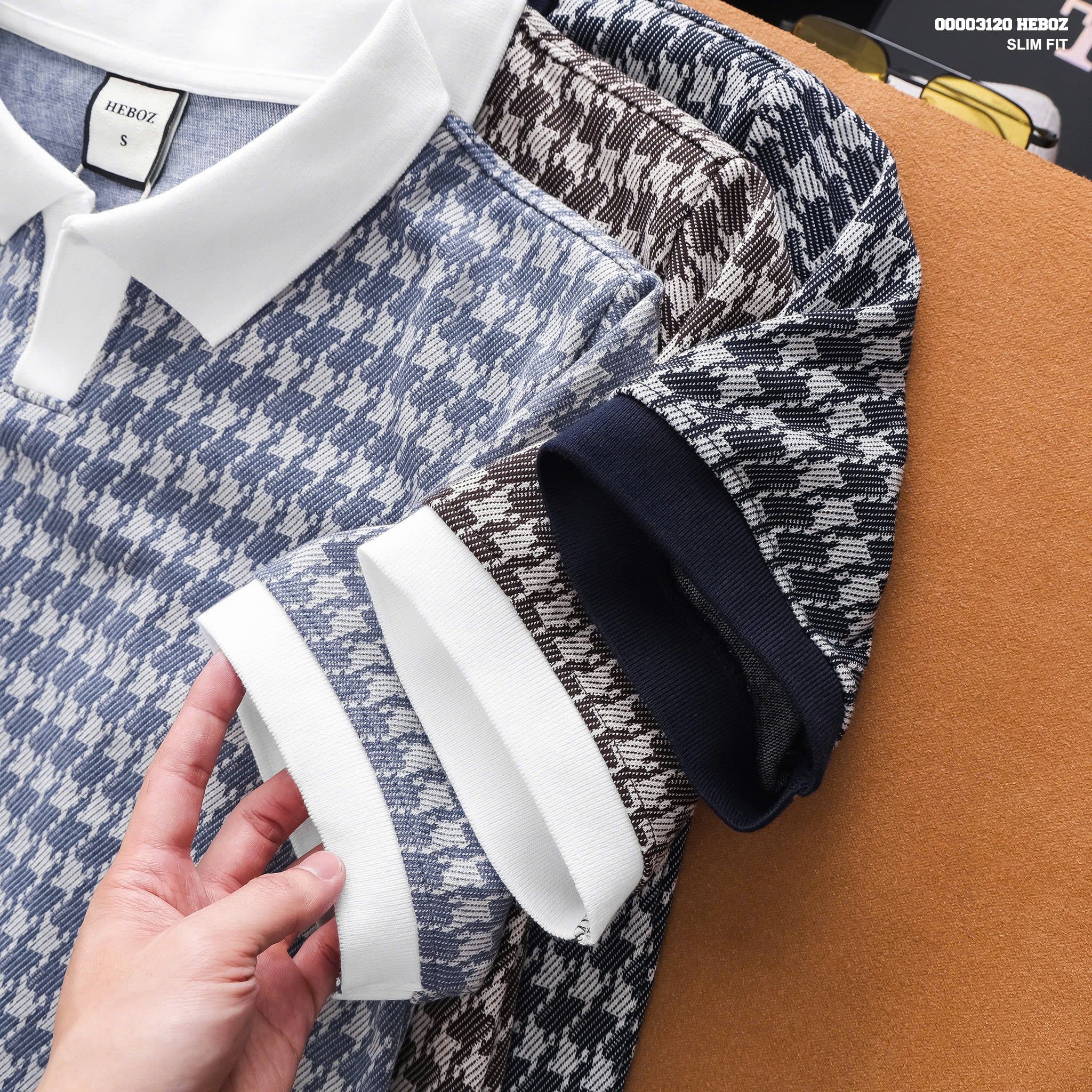  Áo polo nam HEBOZ Houndstooth Knit 3M - 00003120 