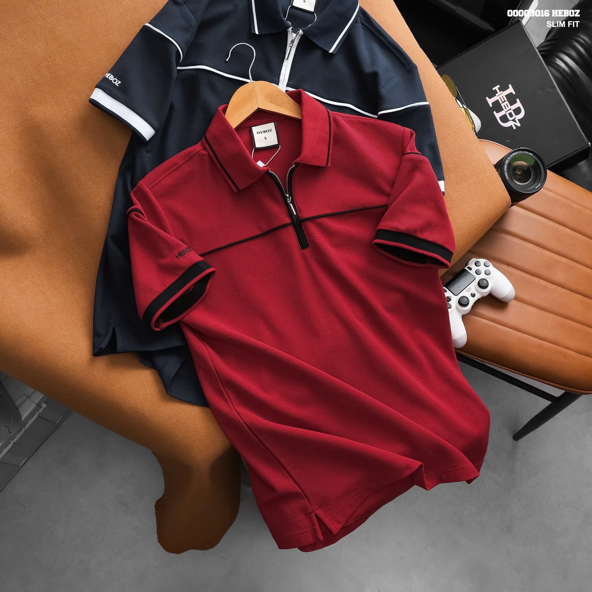  Áo polo nam HEBOZ Signature Zip 4M - 00003016 