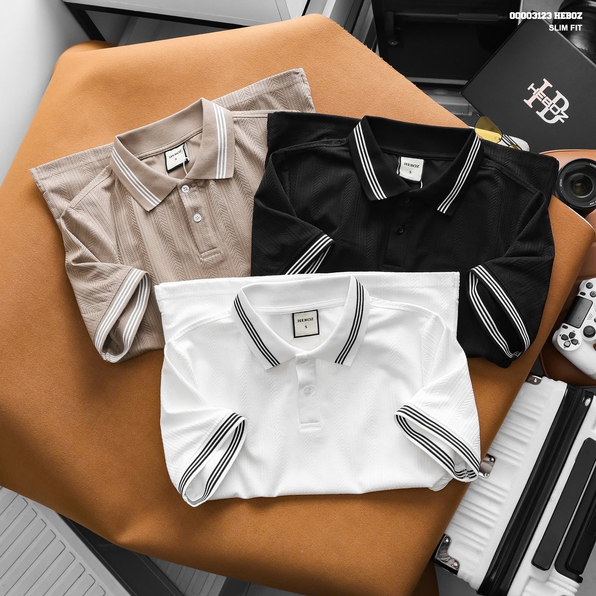  Áo polo nam HEBOZ Texture Collar 3M - 00003123 