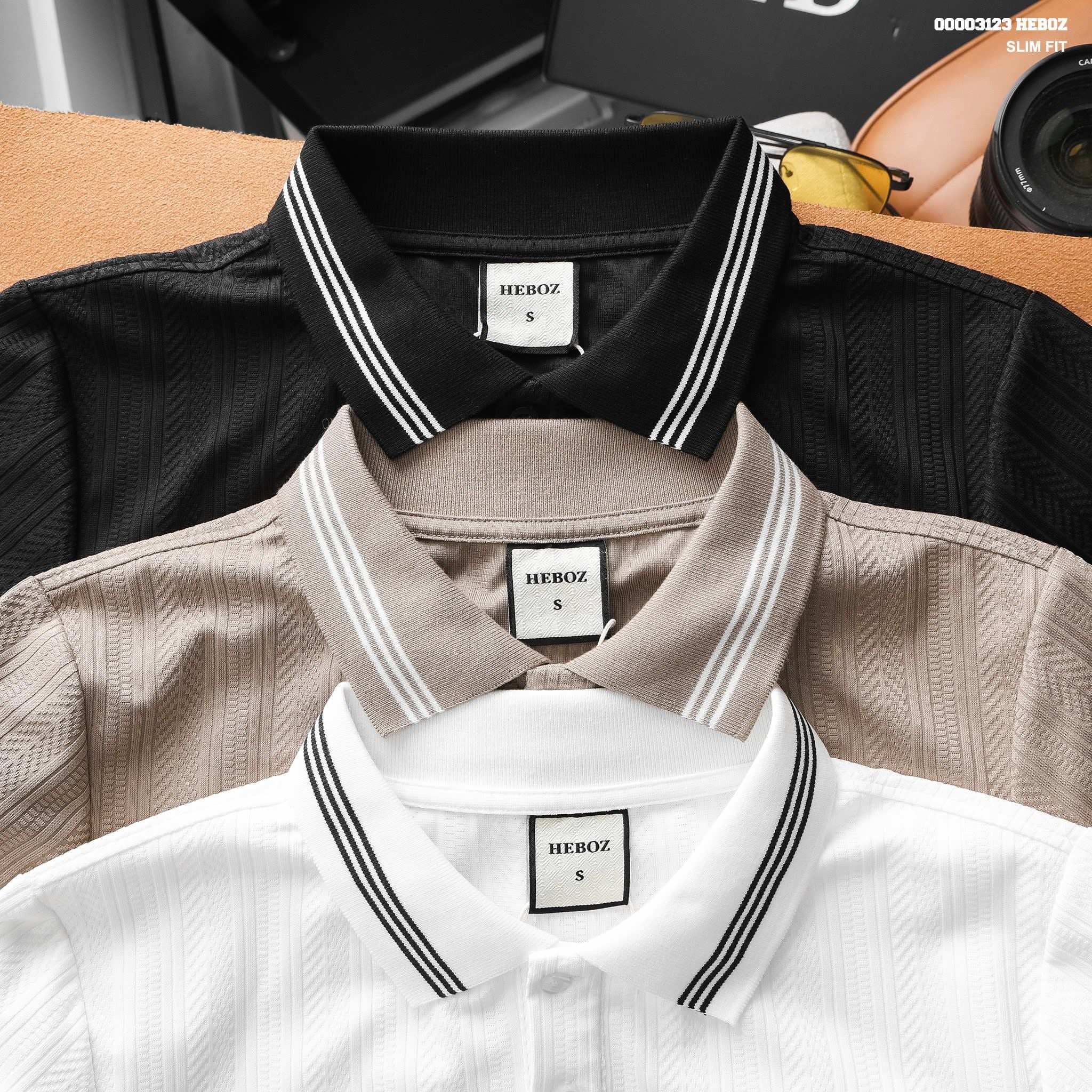  Áo polo nam HEBOZ Texture Collar 3M - 00003123 