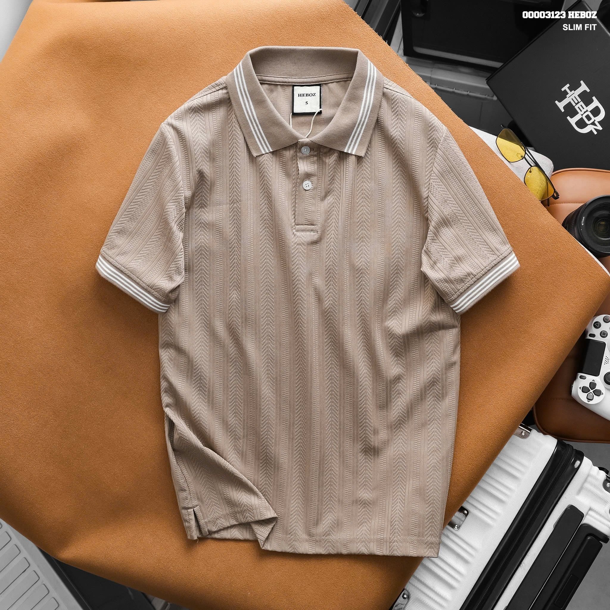  Áo polo nam HEBOZ Texture Collar 3M - 00003123 