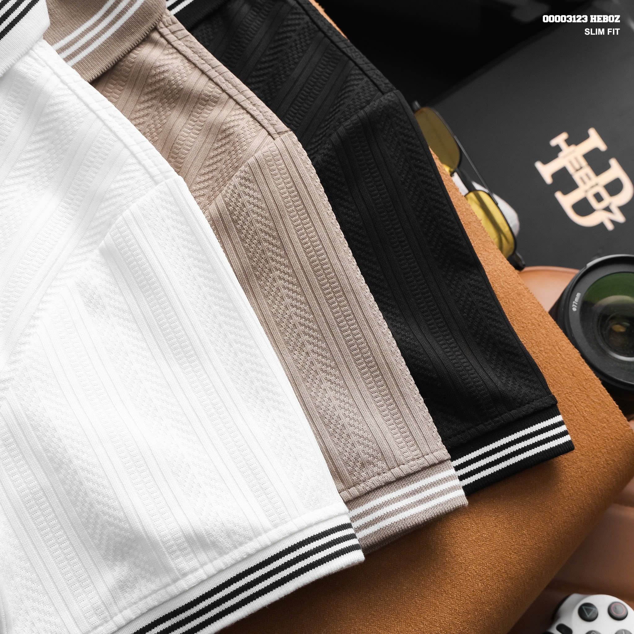  Áo polo nam HEBOZ Texture Collar 3M - 00003123 