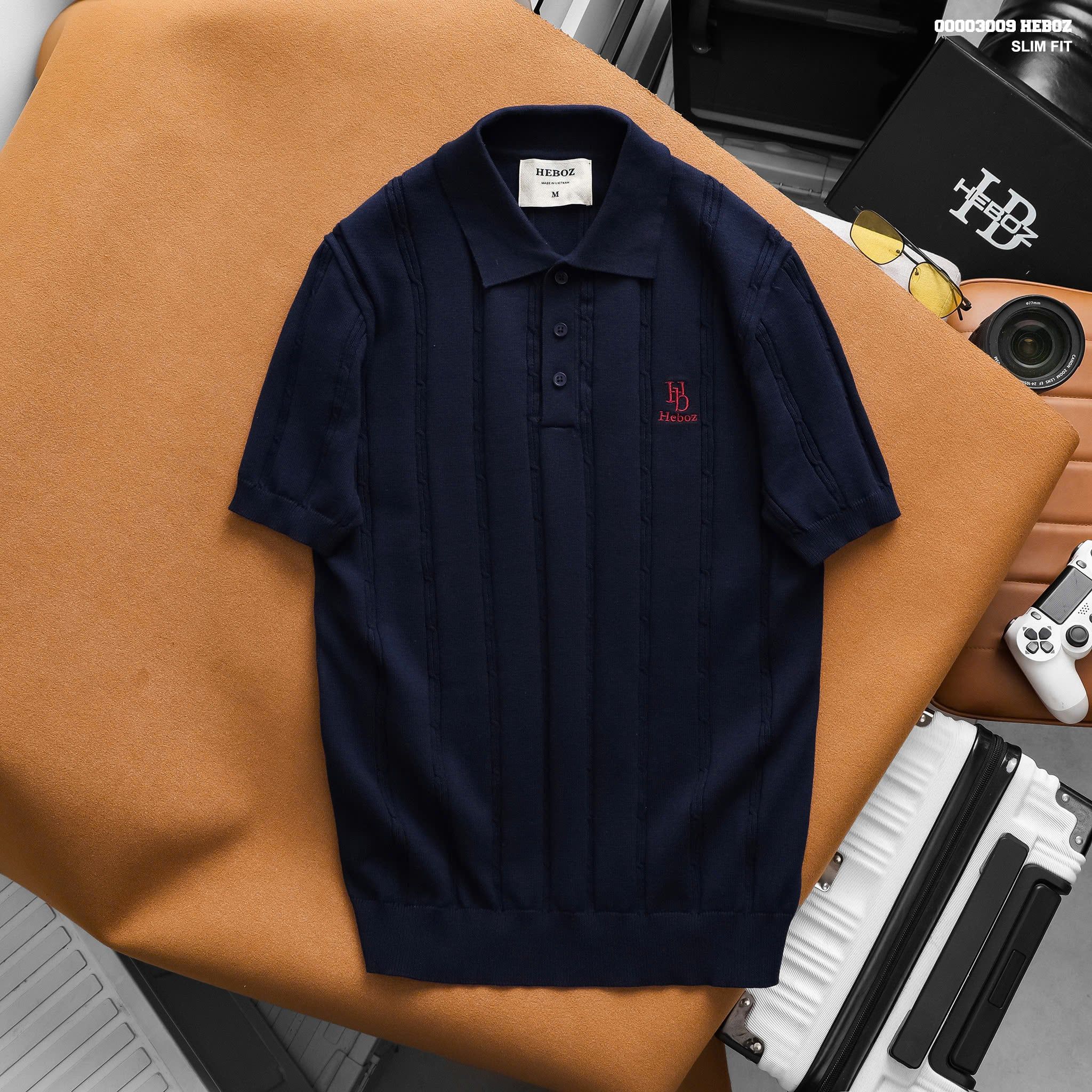  Áo polo nam Heboz Vertical Rib knit 3M - 00003009 