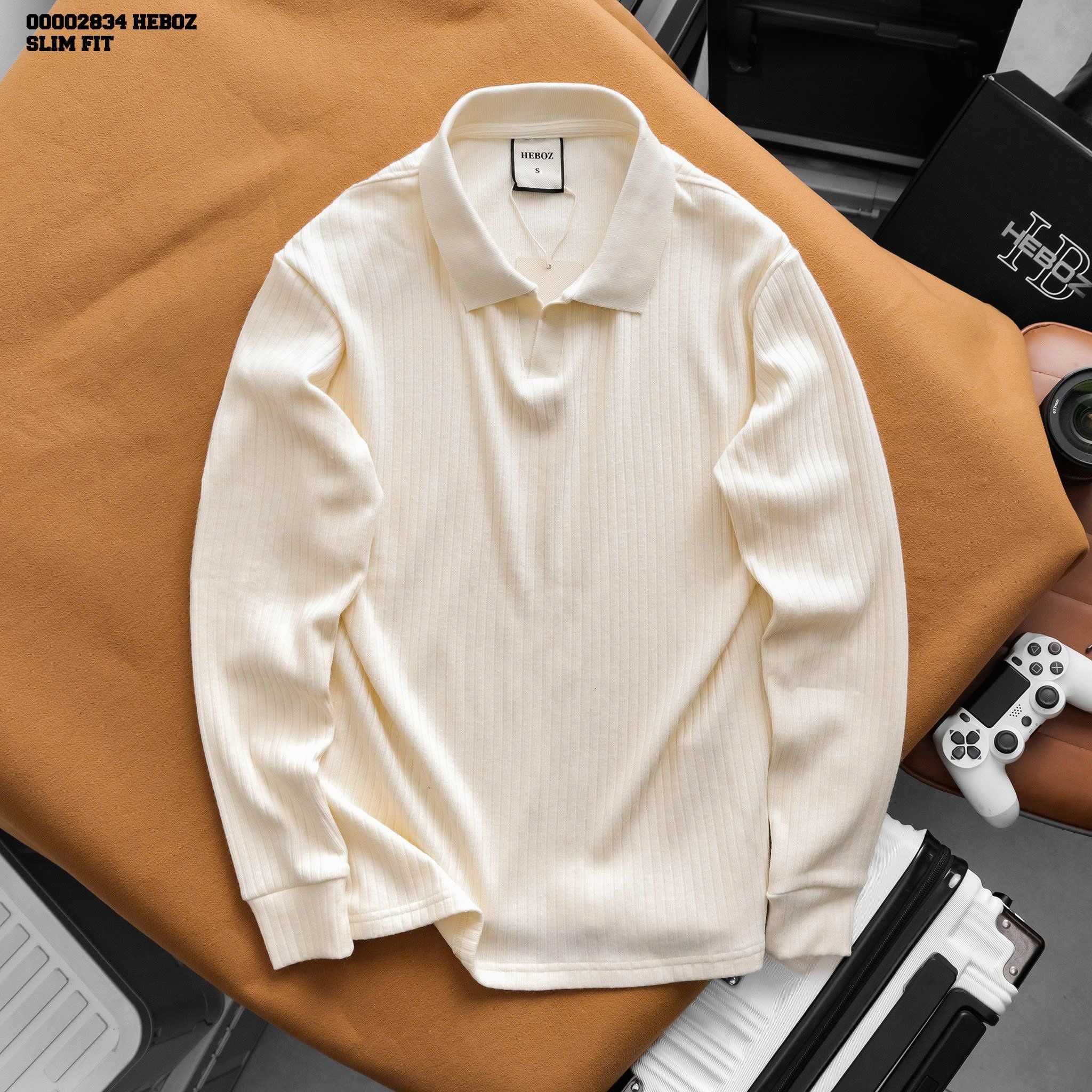  Áo polo len Heboz dài tay cổ V 3M - 00002834 