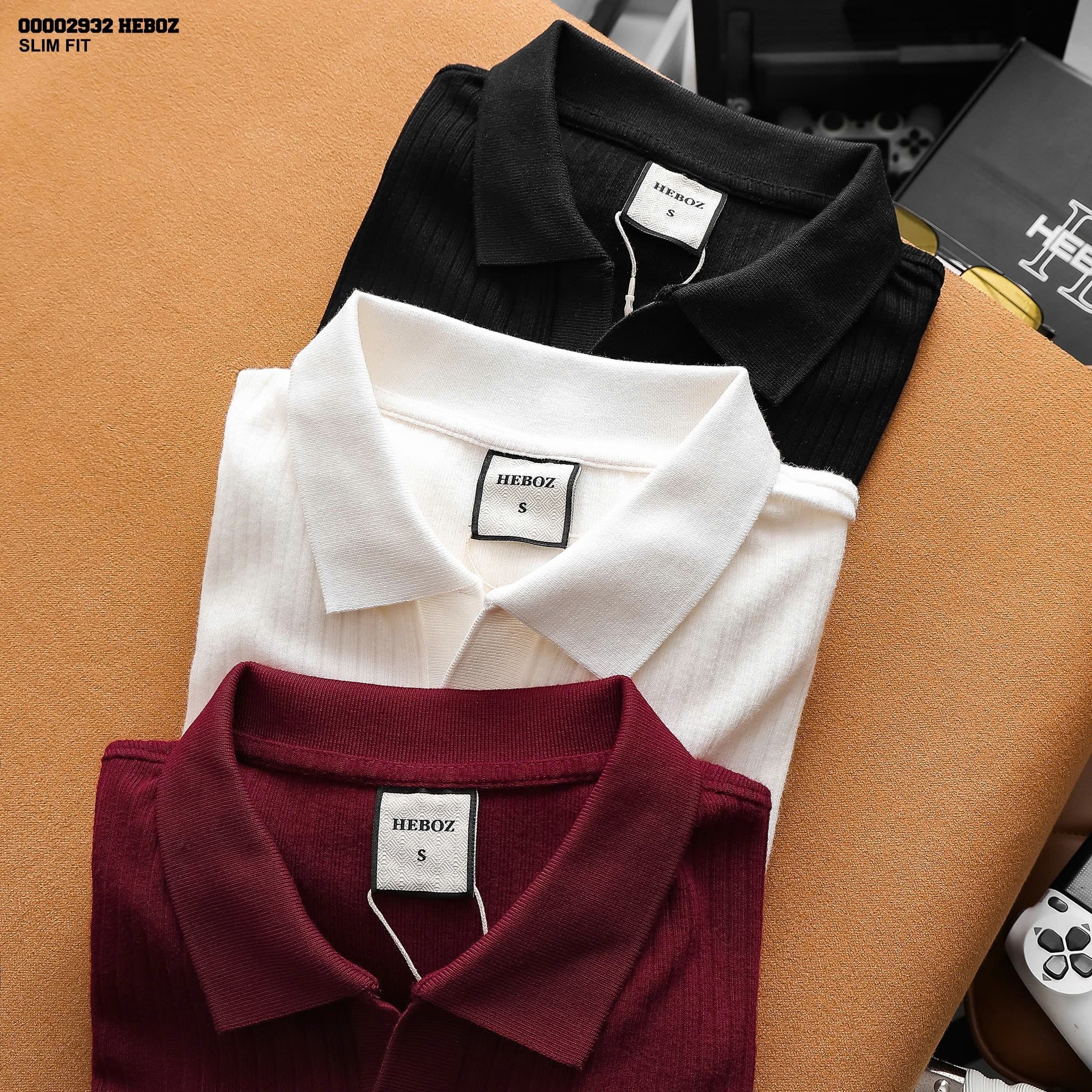  Áo polo len nam Heboz ngắn tay cổ V 3M - 00002932 