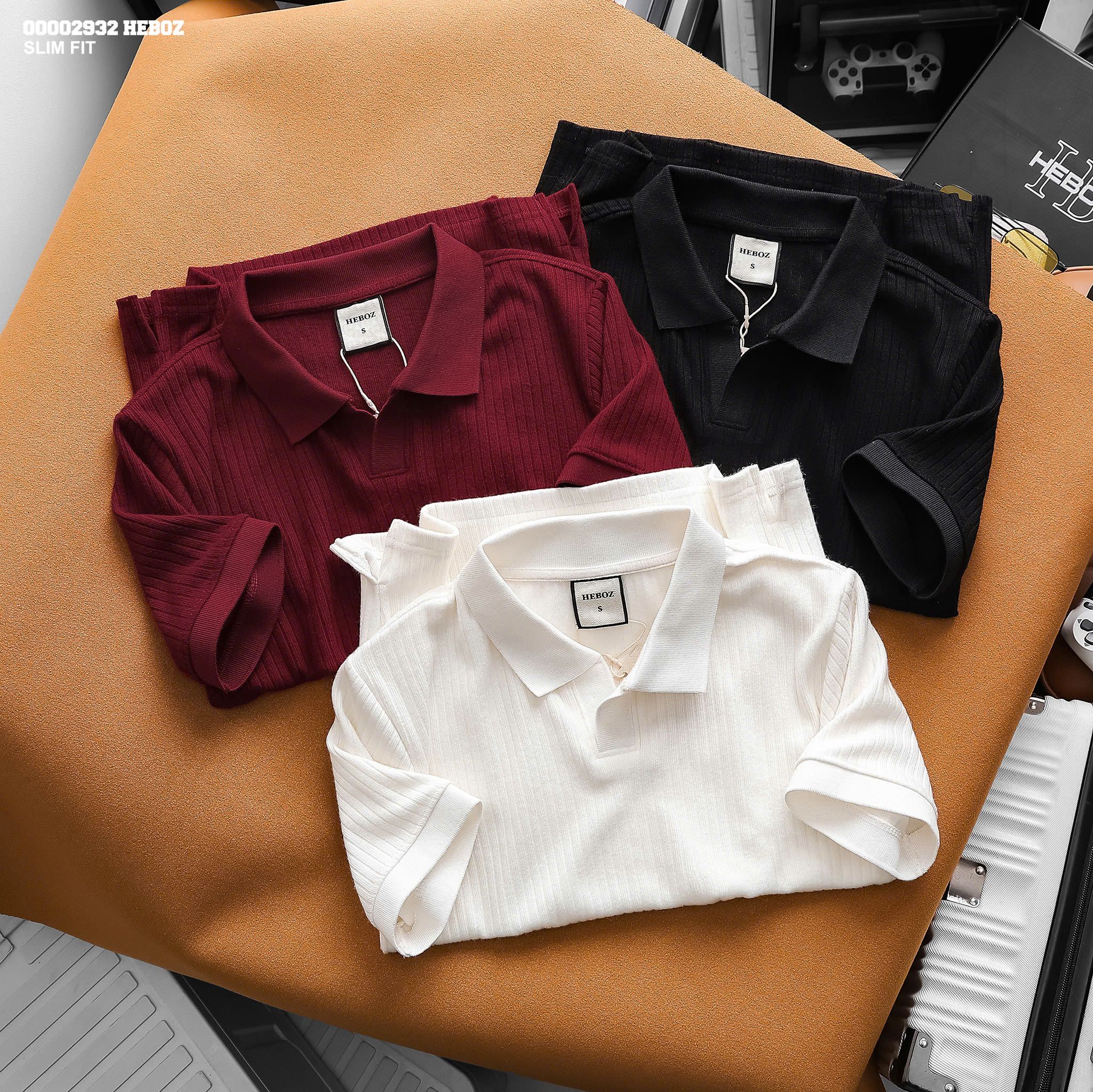  Áo polo len nam Heboz ngắn tay cổ V 3M - 00002932 