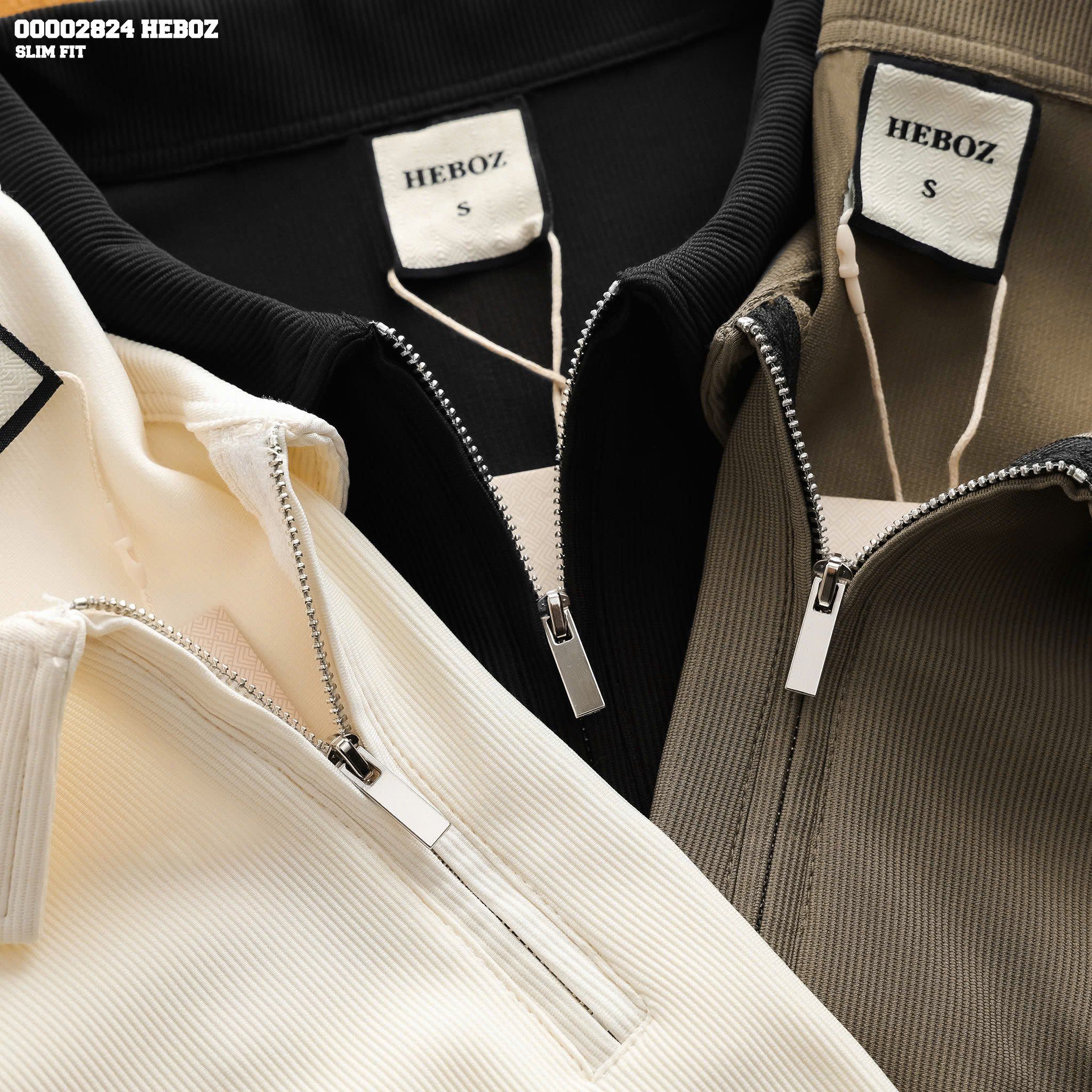  Áo polo nam Heboz dài tay zip 3M - 00002824 