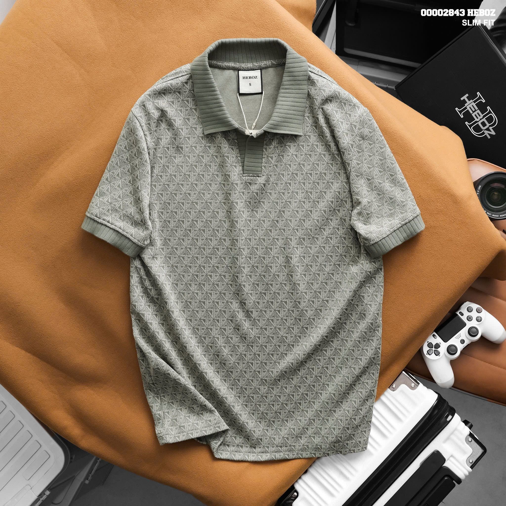  Áo polo nam Heboz pattern V 4M - 00002843 