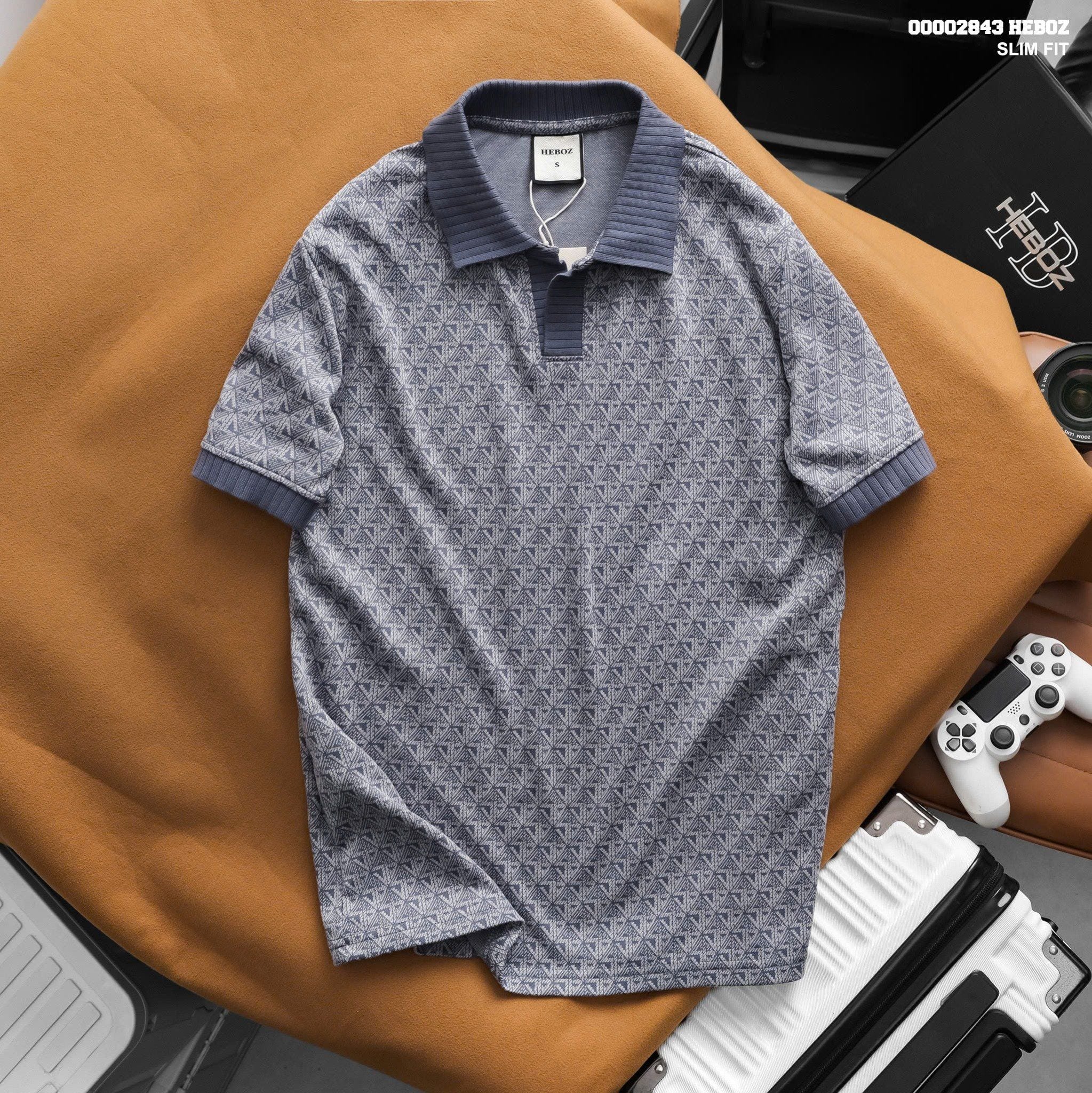  Áo polo nam Heboz pattern V 4M - 00002843 