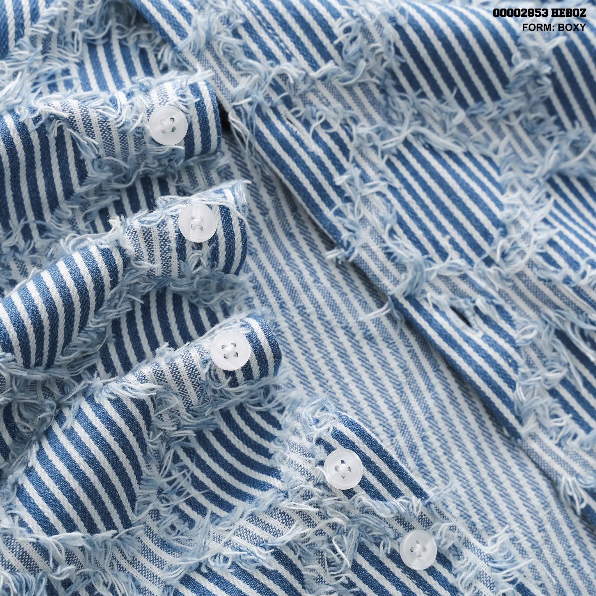  Áo sơ mi nam Heboz denim ngắn tay 2M - 00002853 