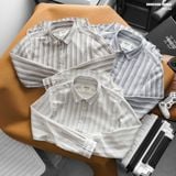  Áo sơ mi nam HEBOZ linen henley stripe 3M - 00003156 